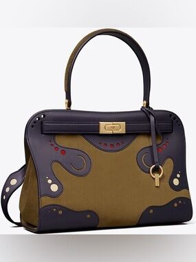 Tory Burch Lee Radziwill Small Bag – Midnight Suede & Leather Trim- (Never used)